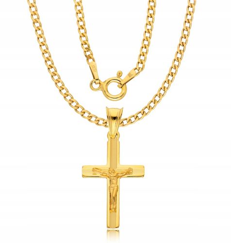 Złoty Łańcuszek 925 Krzyżyk Męski Grawer Dzień Taty Komunia na Arena.pl