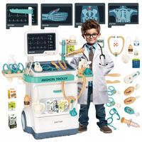 Zestaw małego lekarza doktor wózek ekg interaktywny dla dzieci XXL 26 el.