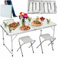 Zestaw turystyczny składany stolik stół krzesła kempingowe wędkarski biwak