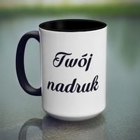 Duży kubek XXL z czarnym wnętrzem i uszkiem z Twoim nadrukiem