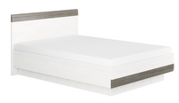 Łóżko Dwuosobowe 140x200 cm Sosna Śnieżna + Bodega Szara BLINKA ML