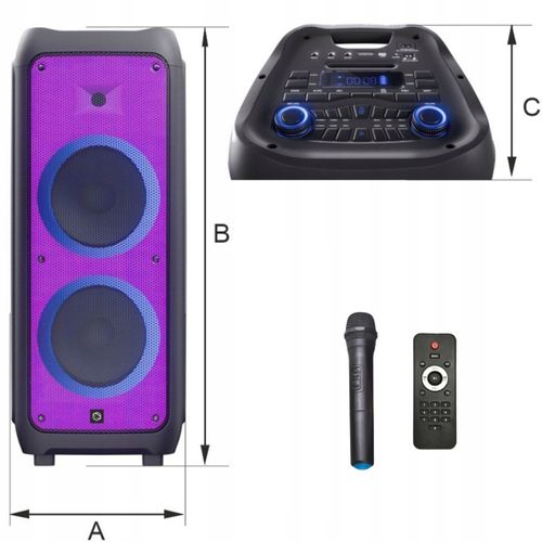 GŁOŚNIK BLUETOOTH KARAOKE MANTA PHANTOM 300W TWS na Arena.pl