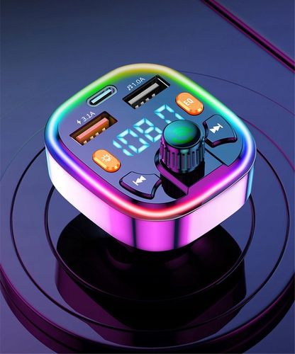 TRANSMITER FM BLUETOOTH 5.0 ŁADOWARKA QC 3.0 PD 20W RGB 2x USB USB-C na Arena.pl