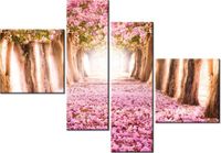 100 70CM OBRAZ 4 ELEM ROMANTYCZNA ALEJKA DRUK PŁÓTNO RAMA