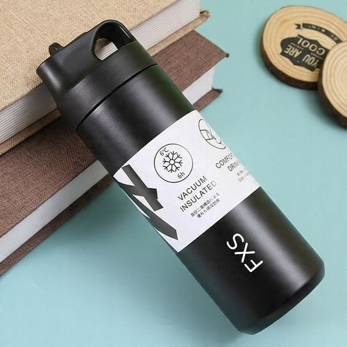 Kubek termiczny ze słomką i ustnikiem butelka termiczna stalowa 550 ml na Arena.pl