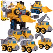 AUTA BUDOWLANE DO MONTAŻU ROBOT TRANSFORMACJA ŚRUBOKRĘT 5W1 SPYCHACZ