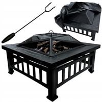 PALENISKO OGRODOWE METALOWE GRILL WĘGLOWY MISA OGNISKO 80CM +POKROWIEC