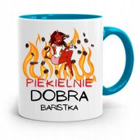 Dla Baristy Baristki Kawiarki Kubek Błękitny Z Nadrukiem Ze Zdjęciem