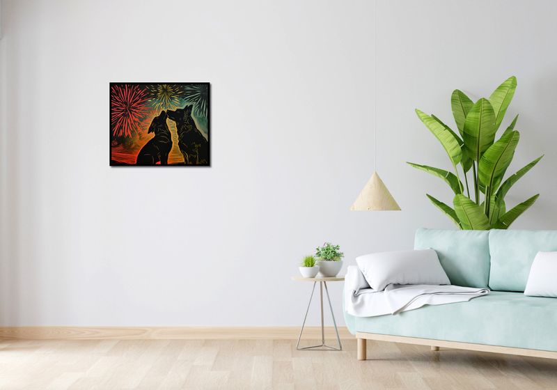Plakat 60x50cm Psi Uścisk zdjęcie 4