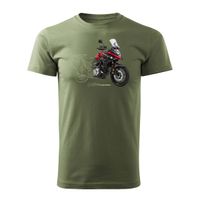 Koszulka z motocyklem na motor Suzuki V-strom Vstrom DL 650 XT męska khaki REGULAR XXL