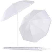 Parasol plażowy 160 cm ogrodowy, przeciwsłoneczny UPF50+ składany, łamany na balkon, taras, szary
