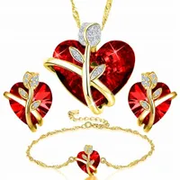 ZŁOTY KOMPLET BIŻUTERII damskiej SERCE SREBRO 925