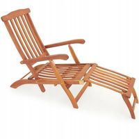 DREWNIANY LEŻAK OGRODOWY FOTEL KRZESŁO PODNÓŻEK