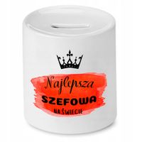 Skarbonka Dla Szefa Szefowa Najlepsza Na Świecie Z Nadrukiem Ze Zdjęciem