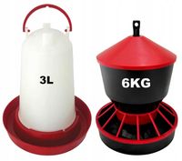 POIDŁO KARMNIK DLA DROBIU KUR GĘSI KACZEK 3 L 6 KG