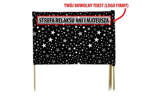 PARAWAN PLAŻOWY Czarne gwiazdki z indywidualnym  napisem 5 PANELI 15.5 na Arena.pl