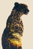 Plakat 67,5x100cm Gepard Duch Sawanny