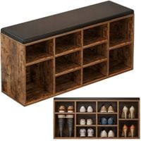 Szafka na buty z siedziskiem ławka do przedpokoju brąz retro loft schowek