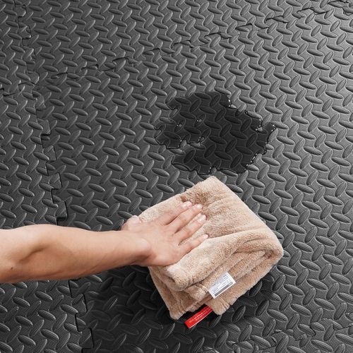 PODŁOGA gumowa PUZZLE do siłowni MATA pod sprzęt ochronna czarna 1,8x2,4m na Arena.pl