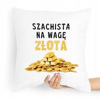 Poduszka Dla Szachisty Szachista Na Wagę Złota Z Nadrukiem Ze Zdjęciem