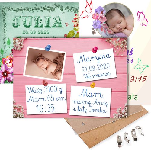 METRYCZKA pamiątka narodzin ze zdjęciem dziecka w antyramie na Arena.pl