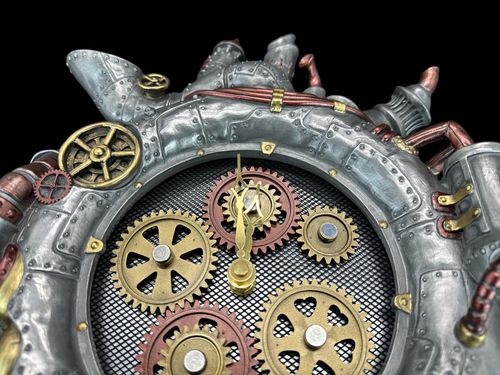 STEMAPUNK WISZĄCY ZEGAR SREBRNY VERONESE  (WU77199V8) na Arena.pl