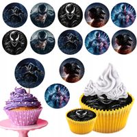 OPŁATEK na BABECZKI MUFFINKI zestaw na urodziny 12szt. - VENOM