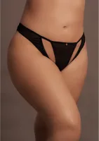 le desir milou plus size - majtki z transparentnej siateczki, otwarty fason