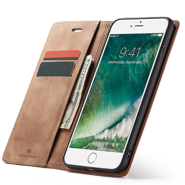Spacecase Wallet Iphone 7/8 Plus Light Brown zdjęcie 1