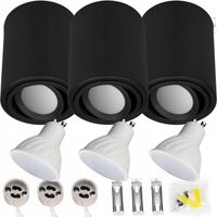 3x SPOT OPRAWA NATYNKOWA HALOGENOWA tuba ruchoma GU10 5W ciepła żarówka LED