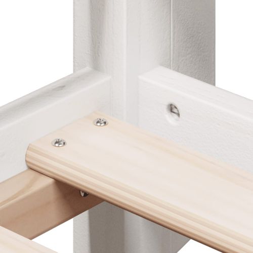 Łóżko z piętrem i daszkiem, białe, 90x200 cm, drewno sosnowe na Arena.pl