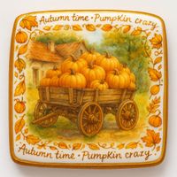 CIASTKO LUKROWANE OLD PUMPKIN WAGON ROZ.L POZIOM JESIEŃ RĘCZNIE ROBIONE