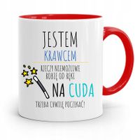 Kubek Czerwony Krawca Krawcowej Jestem Krawcem Z Nadrukiem Ze Zdjęciem