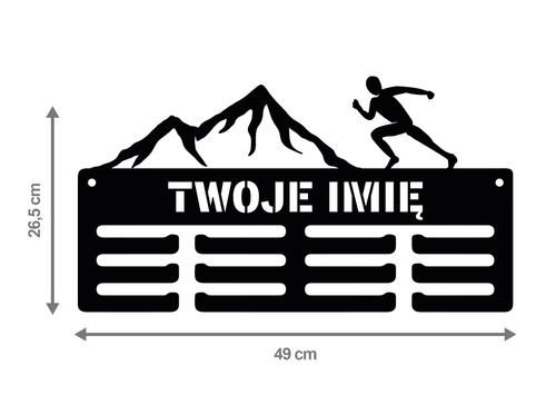 Wieszak na medale GÓRY RUN twoje imię dowolny tekst 79.3 na Arena.pl