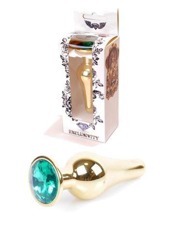 Plug-Jewellery Gold BUTT PLUG- Green na Arena.pl