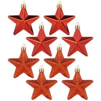 8x Bombki Choinkowe Świąteczne Nietłukące Czerwone Zestaw Bombek Choinka