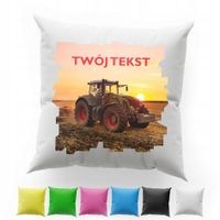 POSZEWKA Z NADRUKIEM BAWEŁNIANA 40x40CM - TRAKTOR CIĄGNIK POLE ROLNIK ŻNIWA