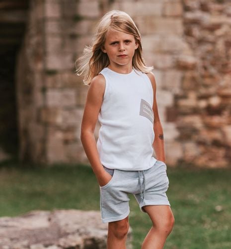 Krótkie spodenki chłopięce szary melanż 110 na Arena.pl