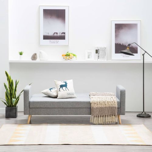 VidaXL Sofa materiałowa, jasnoszara na Arena.pl