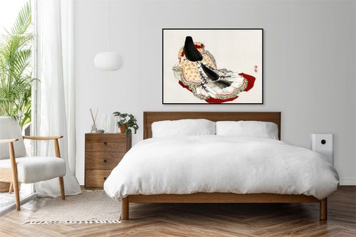 Plakat 100x75cm A Lady in a Kimono, Bairei Japoński Vintage do Salonu na Arena.pl