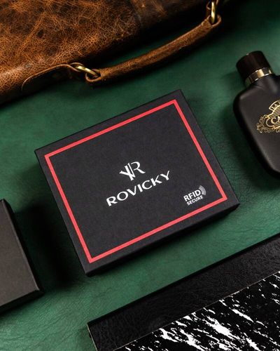 skórzany portfel męski z systemem rfid - rovicky na Arena.pl
