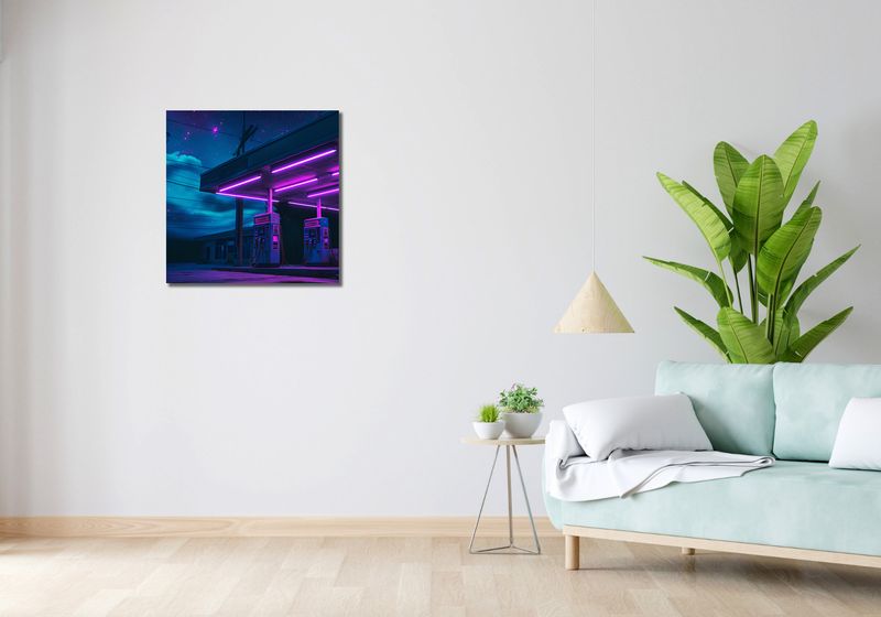Obraz 60x60cm Moc Neonowej Nocy zdjęcie 2