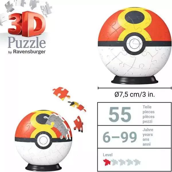 Puzzle 3D 54 elementy. Pokemon Dusk Ball zdjęcie 4
