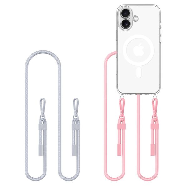 tech-protect flexair chain magsafe iphone 16 grey & pink zdjęcie 1