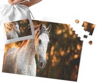 PUZZLE TRADYCYJNE - SŁODKI KONIK KOŃ STAJNIA WZORY PREZENT 252el + WORECZEK