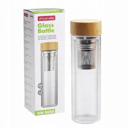 BUTELKA SZKLANA TERMICZNA Z ZAPARZACZEM FILTREM BIDON NA WODĘ KAMILLE na Arena.pl