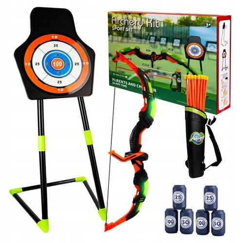 ŁUK DLA DZIECI Z TARCZĄ STRZAŁKAMI LED STRZELANIE DO CELU DUŻY ZESTAW XL na Arena.pl