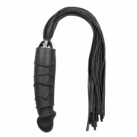 easytoys flogger z silikonowym uchwytem - model anatomiczny, czarny