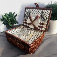 ELEGANCKI KOSZ PIKNIKOWY 2os komplet NACZYŃ TERMOTORBA na prezent ŚWIĘTA