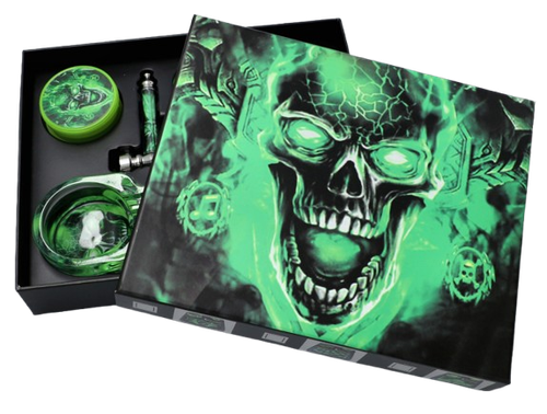 Popielniczka + Tacka + Lufka + Młynek w Zestawie na Prezent Fosforyzujące na Arena.pl